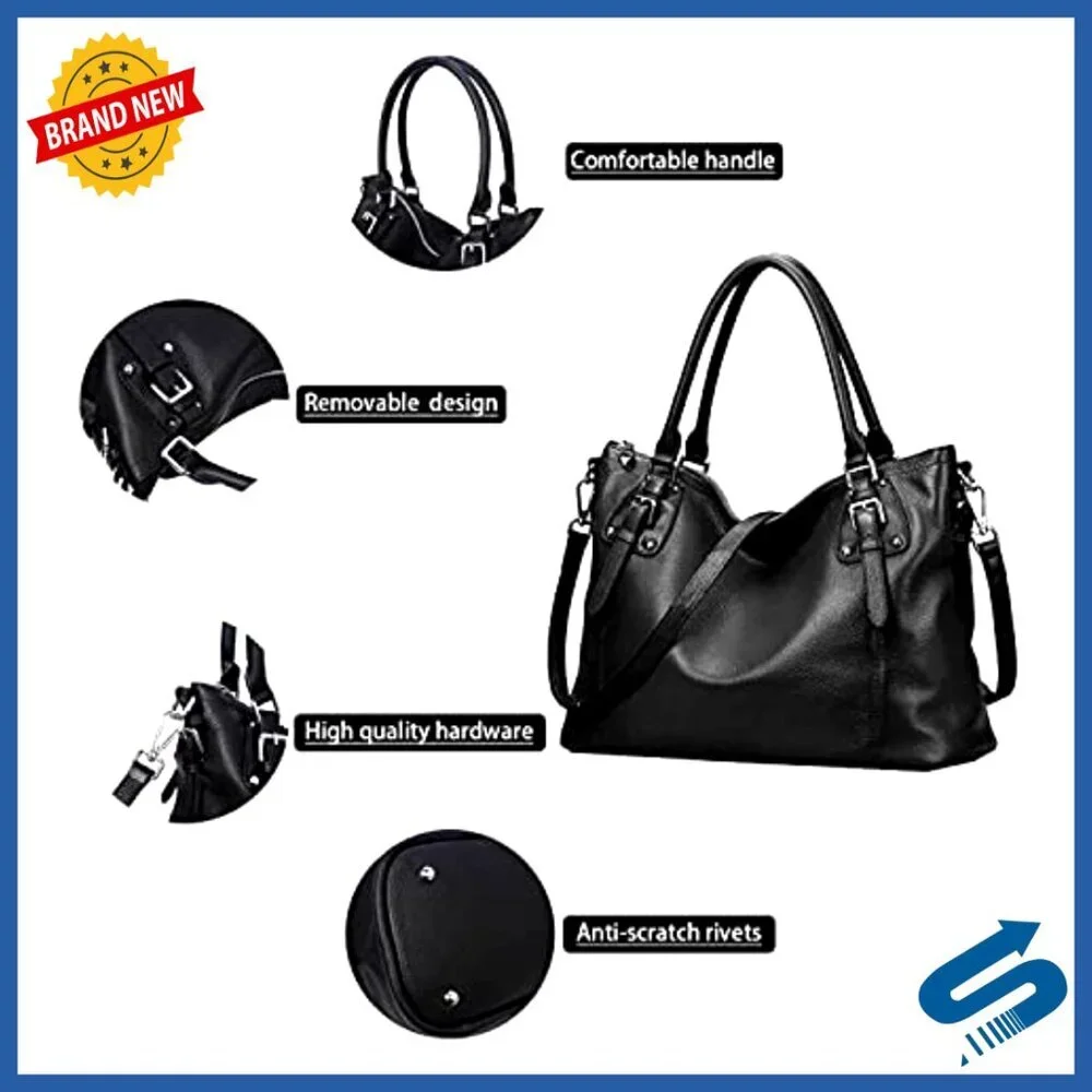 Genuine Leather Tote Shoulder Bag Crossbody Purse Top Handle Satchel